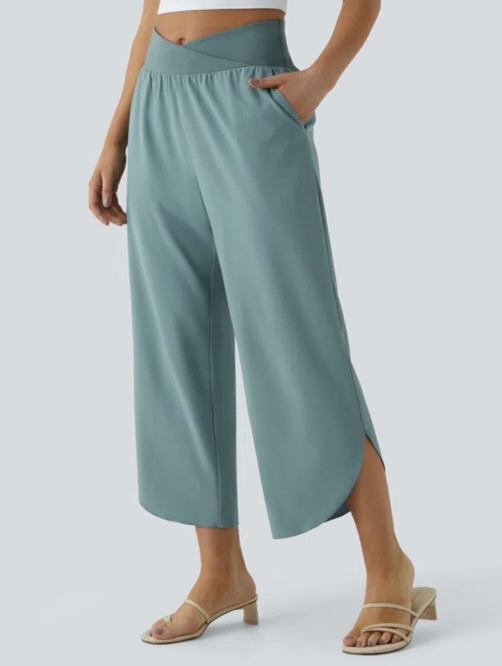 Halara Breezeful High Waisted Crossover Quick Dry Resort Pants. Large.